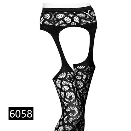 Donne Sexy Lingerie Calze Reggicalze Striscia Calze elastiche Calza a rete nera Coscia Collant velati Collant dropship