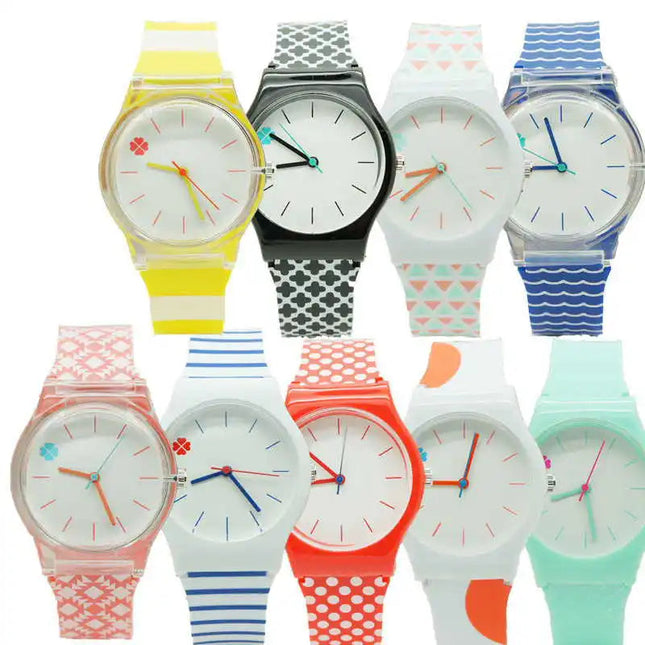 Orologio da studente/donna con cinturino in silicone alla moda casual Orologio in cristallo classico di alta qualità con novità per cartoni animati platinumshop