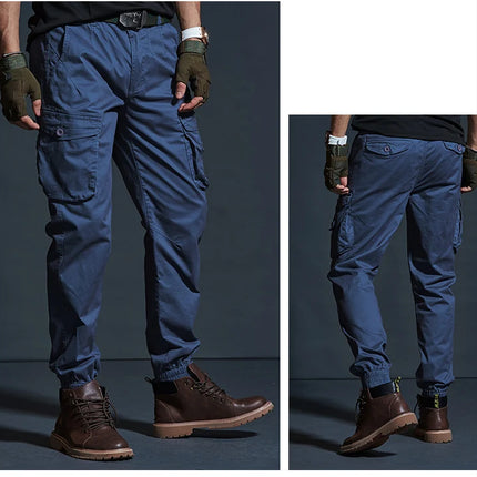 High Quality Khaki Casual Pants Men Tactical Joggers Camouflage Cargo Pants Multi-Pocket Fashions Black Army Trousers Work Wear