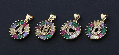 Nidin vendita calda iniziale multicolore zircone collana fascino lettera collana nome gioielli per donna uomo accessori regalo per feste