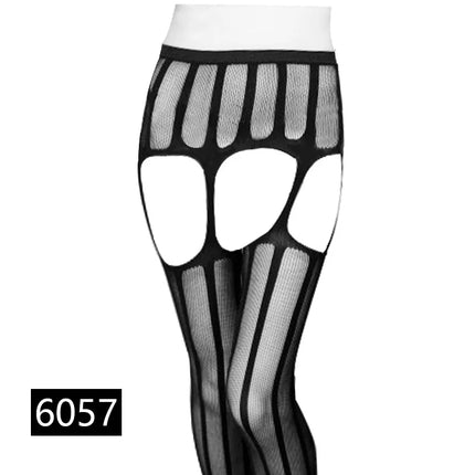 Donne Sexy Lingerie Calze Reggicalze Striscia Calze elastiche Calza a rete nera Coscia Collant velati Collant dropship