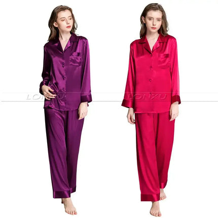 Delle donne di Seta Pigiama di Raso Set Pigiama Pigiama Set PIGIAMA Indumenti Da Notte Loungewear S, M, L, XL, 2XL, 3XL Più Il Formato platinumshop