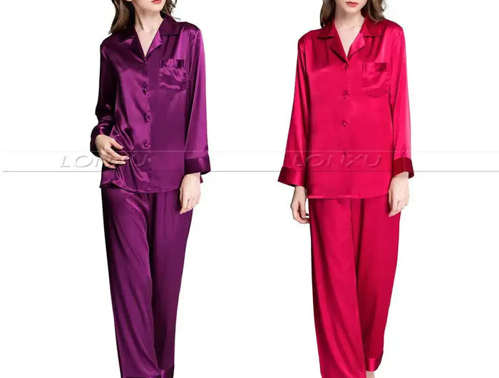 Delle donne di Seta Pigiama di Raso Set Pigiama Pigiama Set PIGIAMA Indumenti Da Notte Loungewear S, M, L, XL, 2XL, 3XL Più Il Formato platinumshop