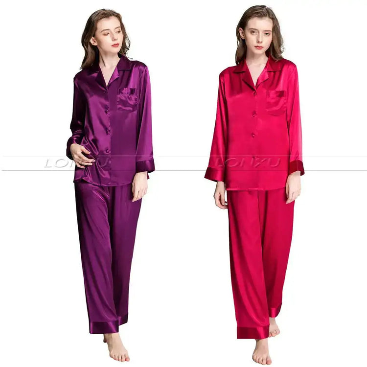 Delle donne di Seta Pigiama di Raso Set Pigiama Pigiama Set PIGIAMA Indumenti Da Notte Loungewear S, M, L, XL, 2XL, 3XL Più Il Formato platinumshop