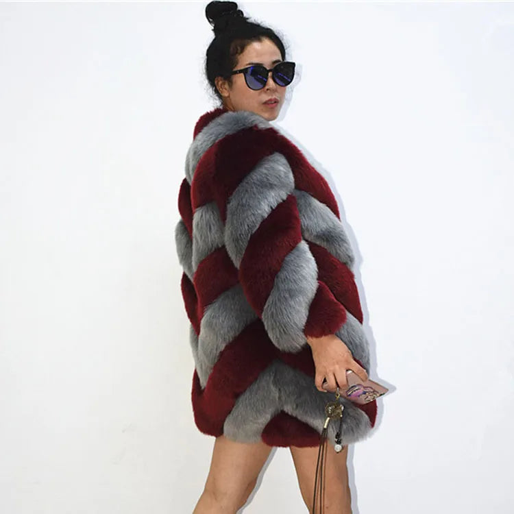 ZADORIN New Fashion Women Luxury Faux Fox Fur Coat Women Fashion Winter Coat Thick Warm Fake Fur Jacket Coats Chaqueta Mujer