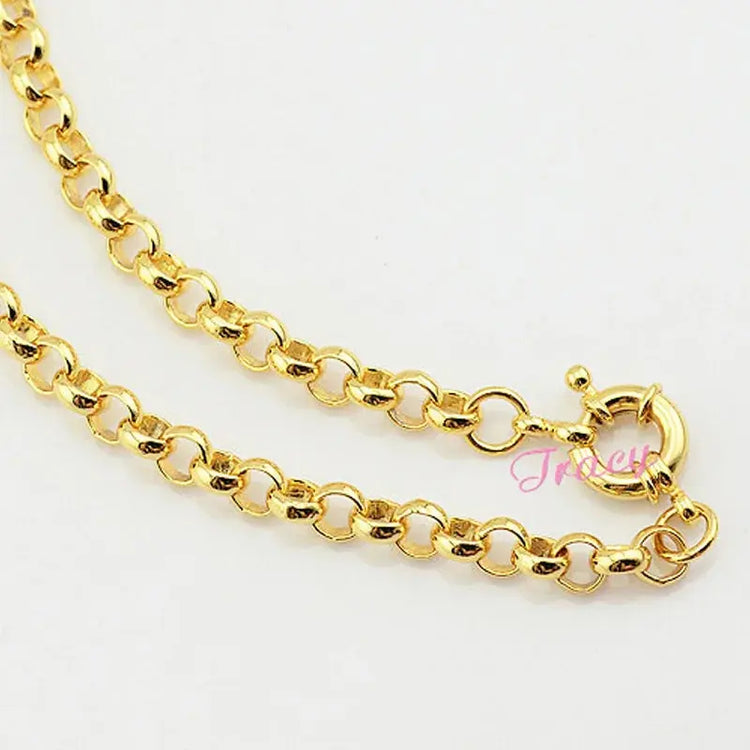 Set di gioielli da donna da uomo da 6 mm, set di braccialetti con collana Rolo a maglie color oro giallo unisex platinumshop
