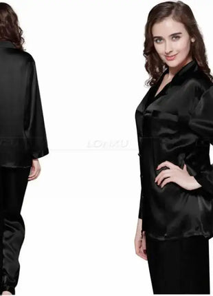 Regalo Delle Donne Raso di Seta Pigiama Set Pigiama Pigiama Set PIGIAMA Indumenti Da Notte Loungewear S, M, L, XL, 2XL, 3XL Più Solido platinumshop