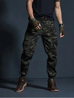 High Quality Khaki Casual Pants Men Tactical Joggers Camouflage Cargo Pants Multi-Pocket Fashions Black Army Trousers Work Wear