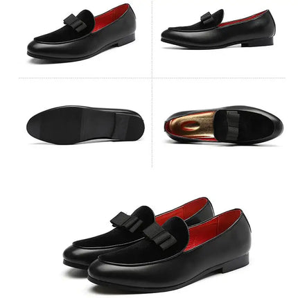 movechain Scarpe da festa di nozze in pelle da uomo con fiocco Moda uomo Mocassini da guida Mocassini Uomo Casual Slip-On Flats