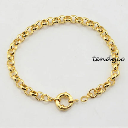 Set di gioielli da donna da uomo da 6 mm, set di braccialetti con collana Rolo a maglie color oro giallo unisex platinumshop