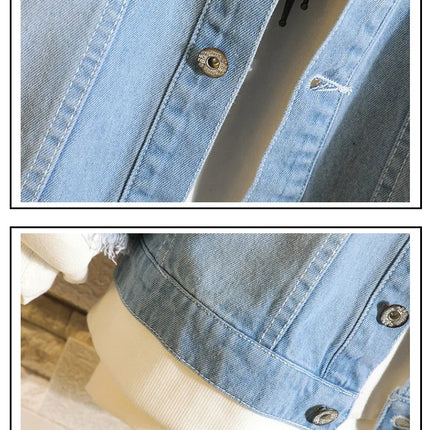 Anime Attack on Titan Unisex Streetwear Long Hooded Jeans Jacket Guilty Crown Death Note Harajuku Denim Patchwork Hoodies Coat