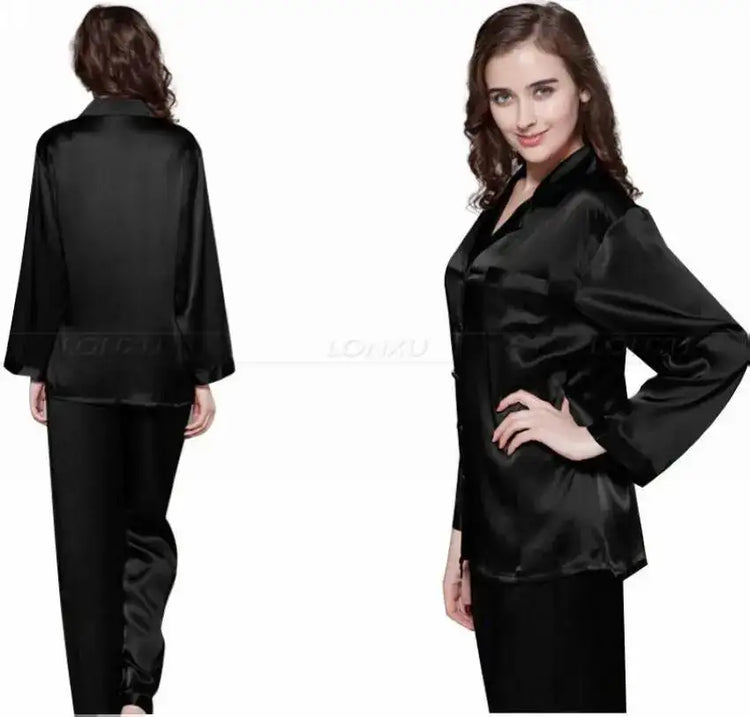 Delle donne di Seta Pigiama di Raso Set Pigiama Pigiama Set PIGIAMA Indumenti Da Notte Loungewear S, M, L, XL, 2XL, 3XL Più Il Formato platinumshop