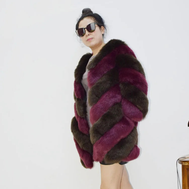 ZADORIN New Fashion Women Luxury Faux Fox Fur Coat Women Fashion Winter Coat Thick Warm Fake Fur Jacket Coats Chaqueta Mujer