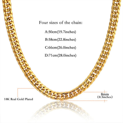 Set di gioielli da uomo Color oro acciaio inossidabile Miami Curb Cuban Link Chain bracciale collana Set Punk Hip Hop gioielli regalo maschile platinumshop