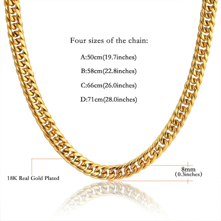 Set di gioielli da uomo Color oro acciaio inossidabile Miami Curb Cuban Link Chain bracciale collana Set Punk Hip Hop gioielli regalo maschile platinumshop