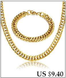 Set di gioielli da uomo Color oro acciaio inossidabile Miami Curb Cuban Link Chain bracciale collana Set Punk Hip Hop gioielli regalo maschile platinumshop