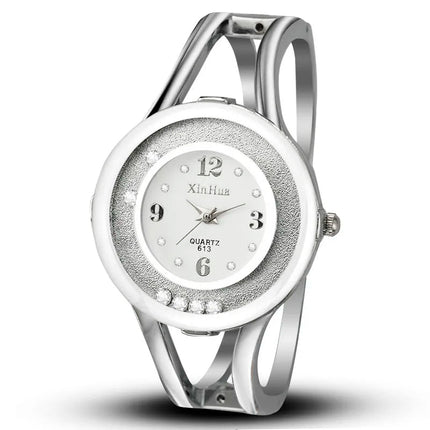 Orologi da donna Bracciale Relogio Feminino Orologio da polso al quarzo moda Orologio da polso da donna in acciaio inossidabile con cristallo Bayan Kol Sat platinumshop