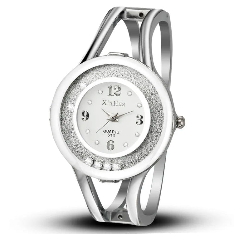 Orologi da donna Bracciale Relogio Feminino Orologio da polso al quarzo moda Orologio da polso da donna in acciaio inossidabile con cristallo Bayan Kol Sat platinumshop