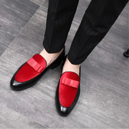 movechain Scarpe da festa di nozze in pelle da uomo con fiocco Moda uomo Mocassini da guida Mocassini Uomo Casual Slip-On Flats