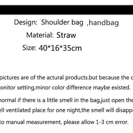 Women's Bag Summer Beach Bag Large Capacity Knitted Straw Hand-woven Rattan Beach Bag Bohemia Leather Women's Shoulder Bag New