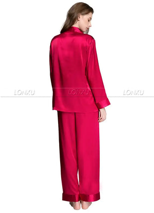 Regalo Delle Donne Raso di Seta Pigiama Set Pigiama Pigiama Set PIGIAMA Indumenti Da Notte Loungewear S, M, L, XL, 2XL, 3XL Più Solido platinumshop