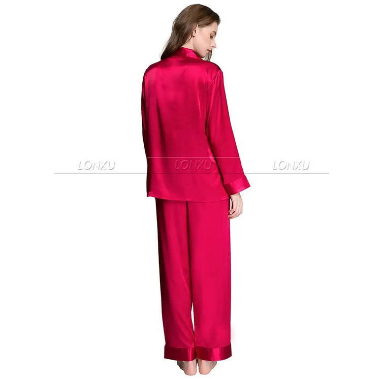 Regalo Delle Donne Raso di Seta Pigiama Set Pigiama Pigiama Set PIGIAMA Indumenti Da Notte Loungewear S, M, L, XL, 2XL, 3XL Più Solido platinumshop