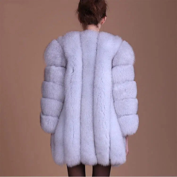 ZADORIN High Quality Winter Women Coats Luxury Faux Fox Fur Coat Thick Warm Long Fluffy Fur Jacket Pink Coat Bontjas