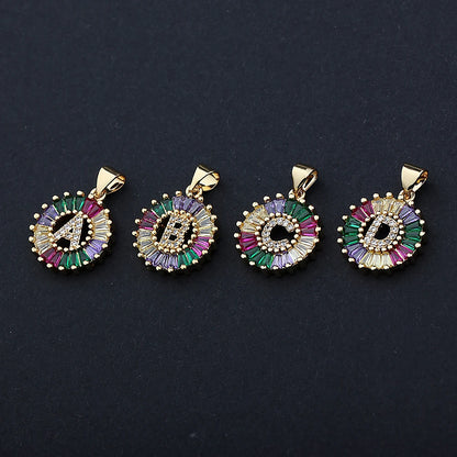 Nidin vendita calda iniziale multicolore zircone collana fascino lettera collana nome gioielli per donna uomo accessori regalo per feste
