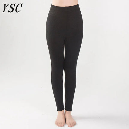 2024 Winter New style Women Cashmere Wool Pants Knitted Soft warmth High elasticity High-quality Slim fit style Classic leggings PlatiNum
