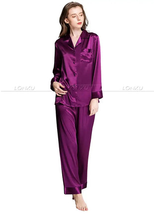 Regalo Delle Donne Raso di Seta Pigiama Set Pigiama Pigiama Set PIGIAMA Indumenti Da Notte Loungewear S, M, L, XL, 2XL, 3XL Più Solido platinumshop