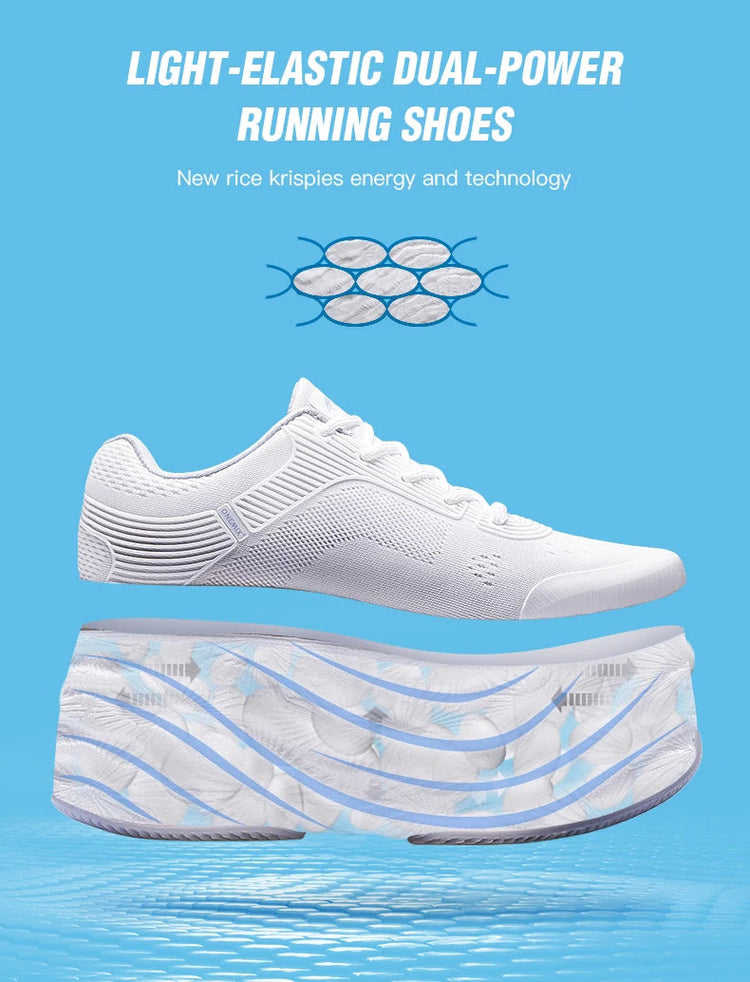 ONEMIX Scarpe da corsa bianche per uomo Outdoor Donna Sneakers atletiche Maratona Sport Scarpe da passeggio Viaggi Trekking Calzature da jogging PlatiNum