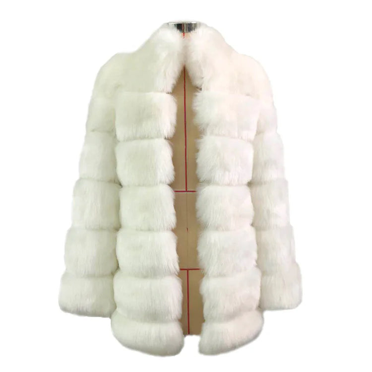 ZADORIN Winter Outerwears Furry Faux Fur Coat Women Stand Collar Long Sleeve Fake Fur Jacket Fur Coats fourrure abrigos mujer