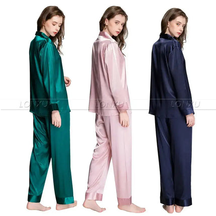 Regalo Delle Donne Raso di Seta Pigiama Set Pigiama Pigiama Set PIGIAMA Indumenti Da Notte Loungewear S, M, L, XL, 2XL, 3XL Più Solido platinumshop
