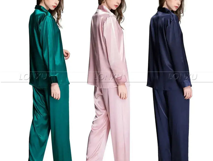 Regalo Delle Donne Raso di Seta Pigiama Set Pigiama Pigiama Set PIGIAMA Indumenti Da Notte Loungewear S, M, L, XL, 2XL, 3XL Più Solido platinumshop