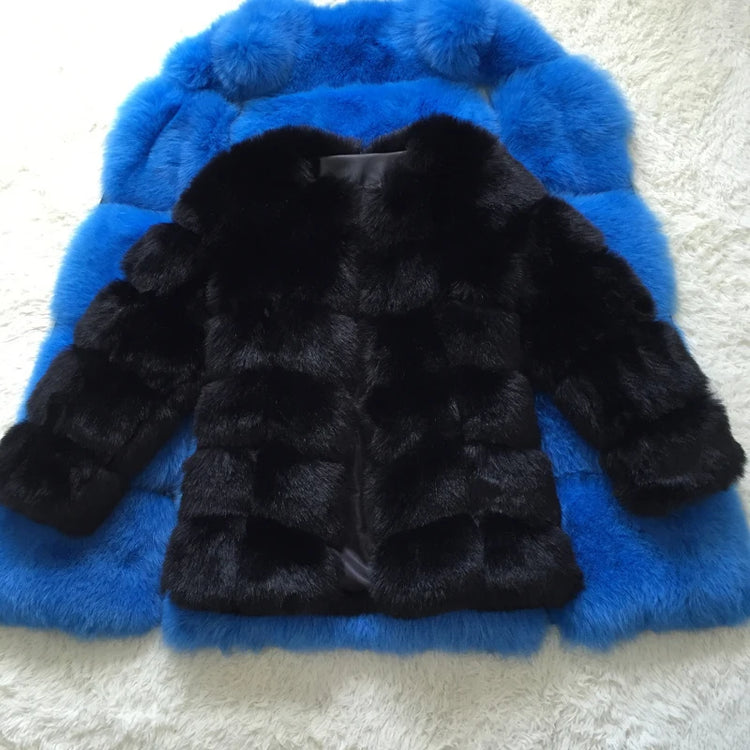 ZADORIN New Luxury Splicing Long Faux Fur Coat Woman Thick Warm Winter Fashion Fluffy Jacket Faux Fur Coats for Woman Outerwears