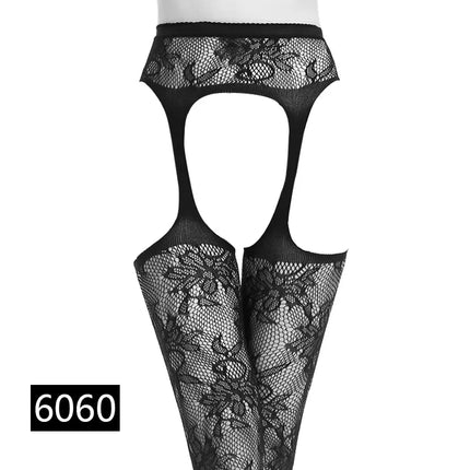 Donne Sexy Lingerie Calze Reggicalze Striscia Calze elastiche Calza a rete nera Coscia Collant velati Collant dropship