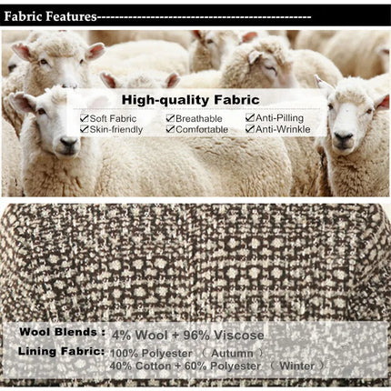 New Women's Wool Blends Coat Winter 2026 Autumn Fashion Elegant Mother Turtleneck Plaid Slim Long Tweed Woolen Outerwear Female