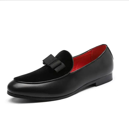 movechain Scarpe da festa di nozze in pelle da uomo con fiocco Moda uomo Mocassini da guida Mocassini Uomo Casual Slip-On Flats
