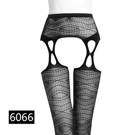 Donne Sexy Lingerie Calze Reggicalze Striscia Calze elastiche Calza a rete nera Coscia Collant velati Collant dropship