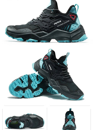 RAX Running Shoes Men&Women Outdoor Sport Shoes Breathable Lightweight Sneakers Air Mesh Upper Anti-slip Natural Rubber Outsole PlatiNum