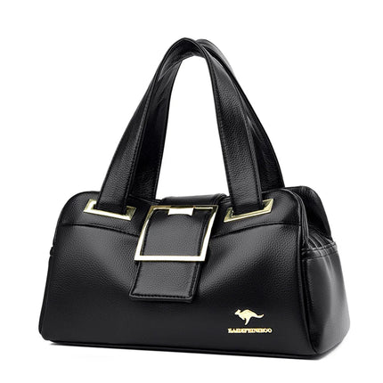 Women Multi-layers Top-handle Bag Quality Leather Handbags Purses Female Luxury Designer Large Capacity Boston Ladies Sac A Main PlatiNum