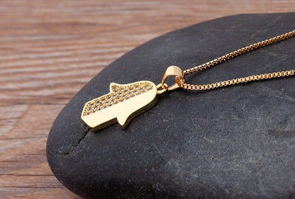 Nidin moda di lusso con zirconi cubici ciondolo a forma di cuore da donna placcato in oro collana a catena di alta qualità regalo per feste di gioielli scintillanti