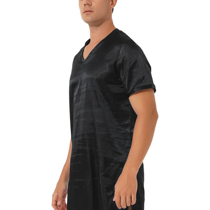 Donna uomo pigiama in raso di seta pigiameria maniche corte camicia da notte Kimono accappatoio abito da notte accappatoio camicia da notte estiva Homewear