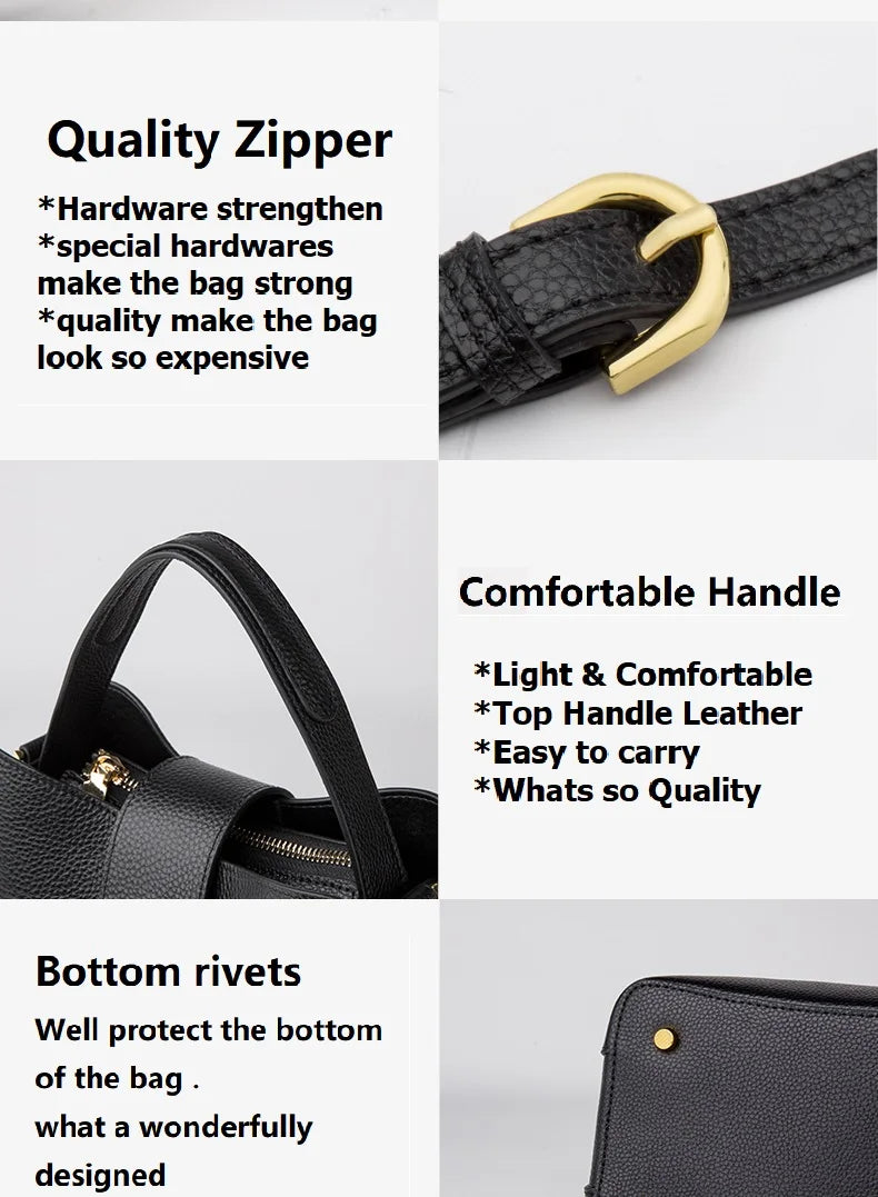 ZOOLER Full Genuine Leather Shoulder Bags Tote Bags Luxury Women Trendy Handbag Totally Skin Fashion Top Handle Purses #WG385