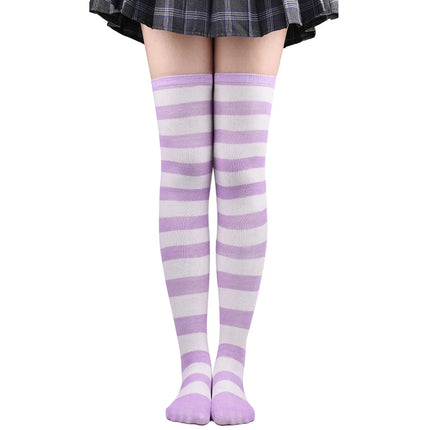 Calze autoreggenti a righe da donna Calze da donna nere bianche rosa lunghe sopra sopra il ginocchio femboy Cosplay Lolita Harajuku Y2k