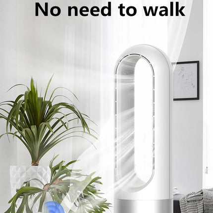 110V / 220V 18 pollici Mini ventilatore elettrico senza foglie per uso domestico funzione di temporizzazione del telecomando, ventilatore da pavimento muslimexayp