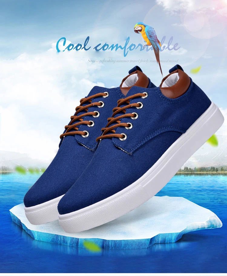 Fashion Canvas Men's Sneakers Black Lace Up Sping Shoes 2024 Classic Casual Vulcanized Shoes Size 46 47 Mens Spring Sport Shoes