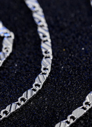 DOTEFFIL 925 Silver 16/18/20/22/24/26/28/30 Inch 2mm Charm Chain Necklace For Women Man Fashion Wedding Party Jewelry PlatiNum