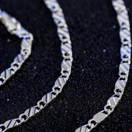 DOTEFFIL 925 Silver 16/18/20/22/24/26/28/30 Inch 2mm Charm Chain Necklace For Women Man Fashion Wedding Party Jewelry PlatiNum