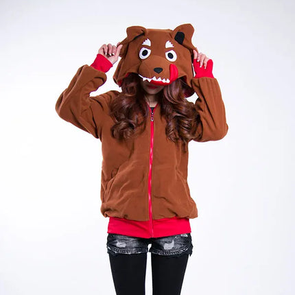 HKSNG Adult Animal Cartoon Cute Pink Unicorn Hoodies Panda Raccoon Tops Jackets Coat Costumes Kigurumi